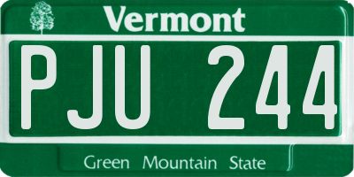 VT license plate PJU244