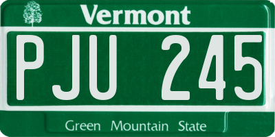 VT license plate PJU245