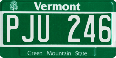 VT license plate PJU246