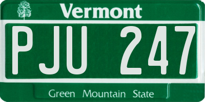 VT license plate PJU247