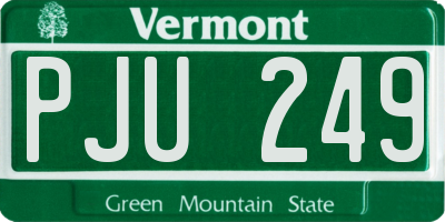 VT license plate PJU249
