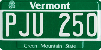 VT license plate PJU250