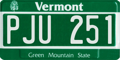 VT license plate PJU251