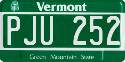 VT license plate PJU252