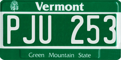 VT license plate PJU253