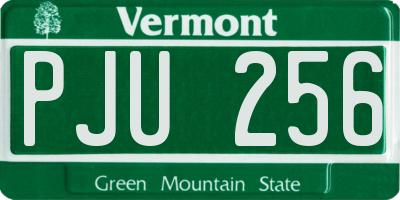 VT license plate PJU256