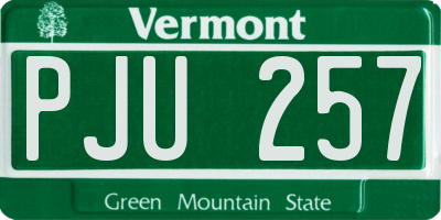 VT license plate PJU257