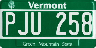 VT license plate PJU258