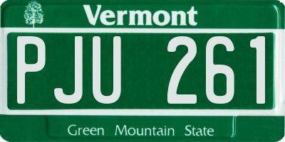 VT license plate PJU261