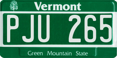 VT license plate PJU265