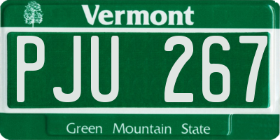 VT license plate PJU267