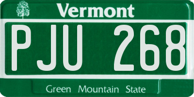 VT license plate PJU268