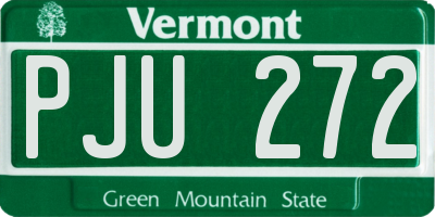 VT license plate PJU272