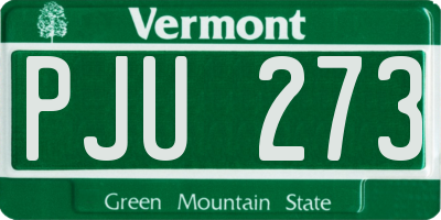 VT license plate PJU273