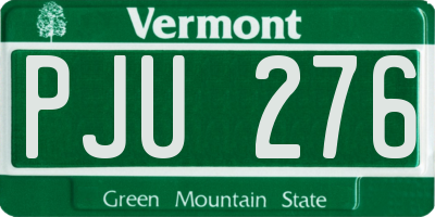 VT license plate PJU276
