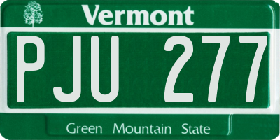 VT license plate PJU277