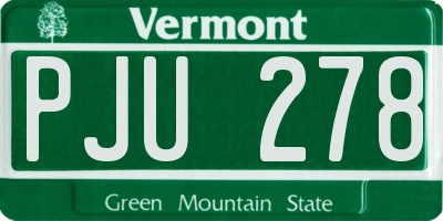VT license plate PJU278