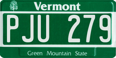 VT license plate PJU279