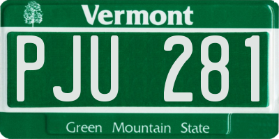 VT license plate PJU281