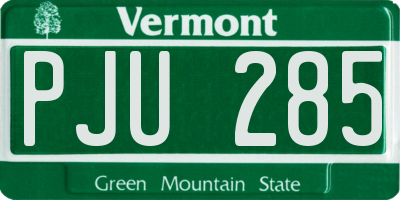 VT license plate PJU285
