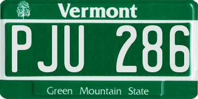VT license plate PJU286