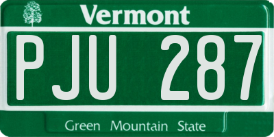 VT license plate PJU287