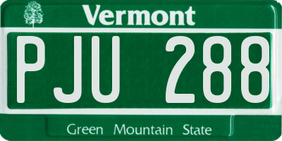 VT license plate PJU288