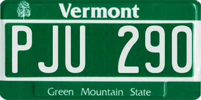 VT license plate PJU290