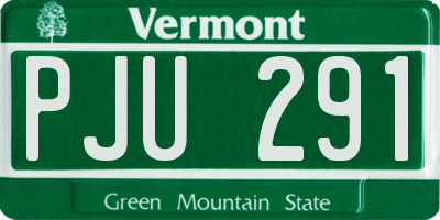 VT license plate PJU291