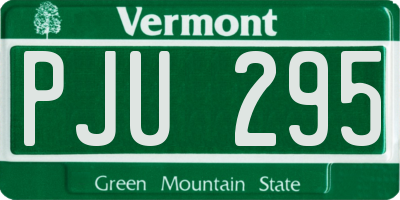 VT license plate PJU295