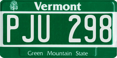 VT license plate PJU298