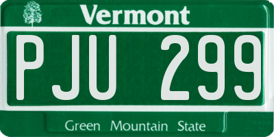 VT license plate PJU299