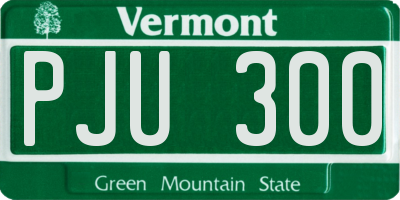 VT license plate PJU300