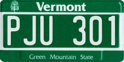 VT license plate PJU301