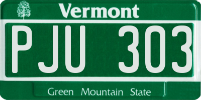 VT license plate PJU303