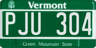 VT license plate PJU304
