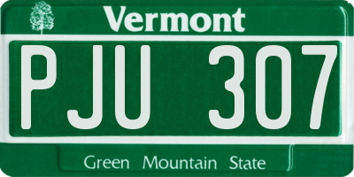 VT license plate PJU307