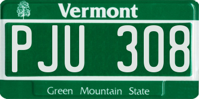 VT license plate PJU308