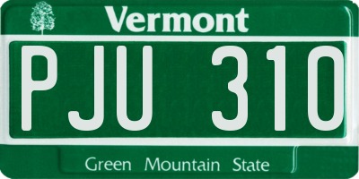 VT license plate PJU310