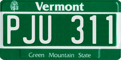 VT license plate PJU311