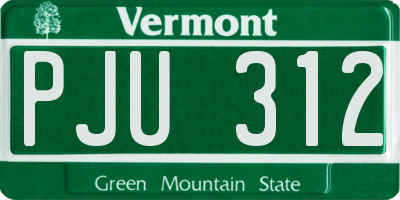 VT license plate PJU312