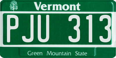 VT license plate PJU313
