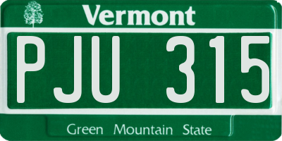 VT license plate PJU315