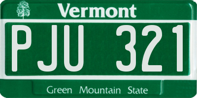 VT license plate PJU321