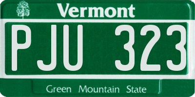 VT license plate PJU323