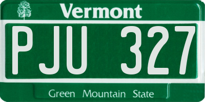 VT license plate PJU327