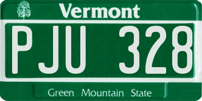 VT license plate PJU328