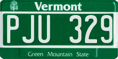 VT license plate PJU329