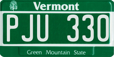 VT license plate PJU330