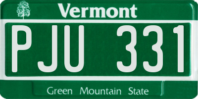 VT license plate PJU331